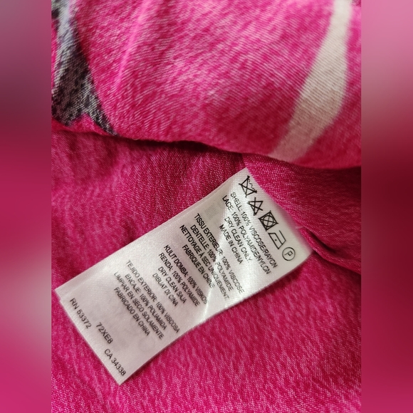 French Connection Pink Flower Print Lace Embellished Sleeveless Loose Fit Blouse - Picture 5 of 5